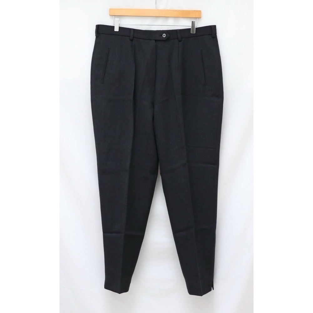 DAKS Signature Pants Straight Tapered Pleated 16 plus size office career classic